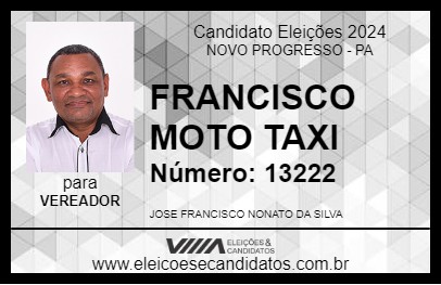 Candidato FRANCISCO MOTO TAXI 2024 - NOVO PROGRESSO - Eleições