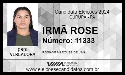 Candidato IRMÃ ROSE 2024 - GURUPÁ - Eleições