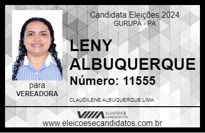 Candidato LENY ALBUQUERQUE 2024 - GURUPÁ - Eleições