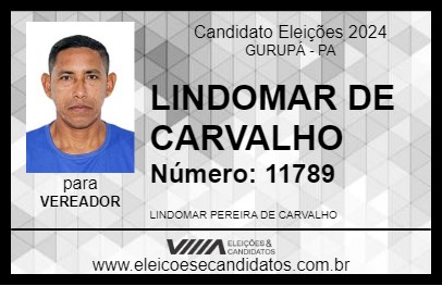 Candidato LINDOMAR DE CARVALHO 2024 - GURUPÁ - Eleições