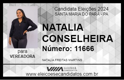 Candidato NATALIA CONSELHEIRA 2024 - SANTA MARIA DO PARÁ - Eleições