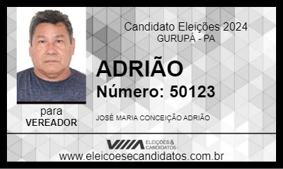 Candidato ADRIÃO 2024 - GURUPÁ - Eleições