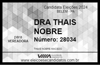 Candidato DRA THAIS NOBRE 2024 - BELÉM - Eleições