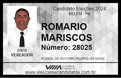 Candidato ROMARIO MARISCOS 2024 - BELÉM - Eleições