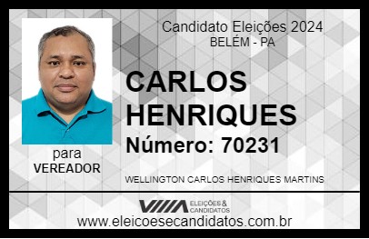 Candidato CARLOS HENRIQUES 2024 - BELÉM - Eleições