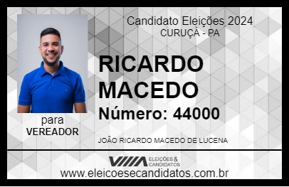 Candidato RICARDO MACEDO 2024 - CURUÇÁ - Eleições