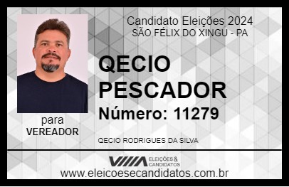 Candidato QECIO PESCADOR 2024 - SÃO FÉLIX DO XINGU - Eleições