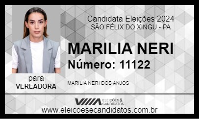 Candidato MARILIA NERI 2024 - SÃO FÉLIX DO XINGU - Eleições