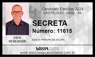 Candidato SECRETA 2024 - SÃO FÉLIX DO XINGU - Eleições