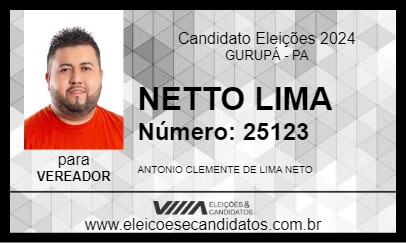 Candidato NETTO LIMA 2024 - GURUPÁ - Eleições