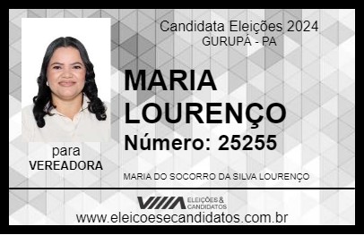 Candidato MARIA LOURENÇO 2024 - GURUPÁ - Eleições