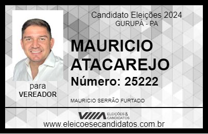 Candidato MAURICIO ATACAREJO 2024 - GURUPÁ - Eleições