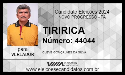 Candidato TIRIRICA 2024 - NOVO PROGRESSO - Eleições