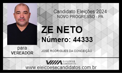 Candidato ZE NETO 2024 - NOVO PROGRESSO - Eleições