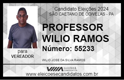 Candidato PROFESSOR WILIO RAMOS 2024 - SÃO CAETANO DE ODIVELAS - Eleições