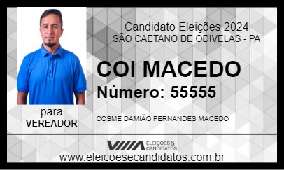 Candidato COI MACEDO 2024 - SÃO CAETANO DE ODIVELAS - Eleições