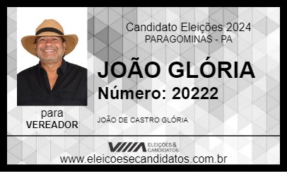 Candidato JOÃO GLÓRIA 2024 - PARAGOMINAS - Eleições