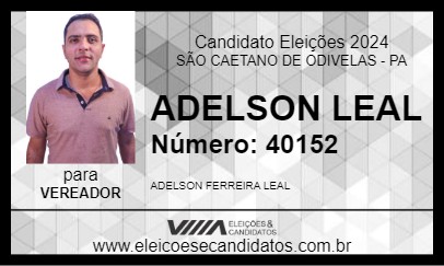 Candidato ADELSON LEAL 2024 - SÃO CAETANO DE ODIVELAS - Eleições