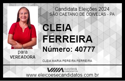 Candidato CLEIA FERREIRA 2024 - SÃO CAETANO DE ODIVELAS - Eleições