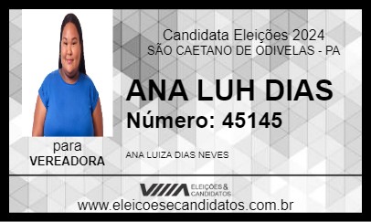 Candidato ANA LUH DIAS 2024 - SÃO CAETANO DE ODIVELAS - Eleições