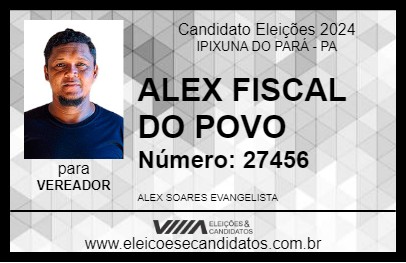 Candidato ALEX FISCAL DO POVO 2024 - IPIXUNA DO PARÁ - Eleições