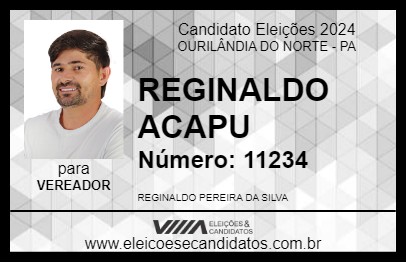 Candidato REGINALDO ACAPU 2024 - OURILÂNDIA DO NORTE - Eleições