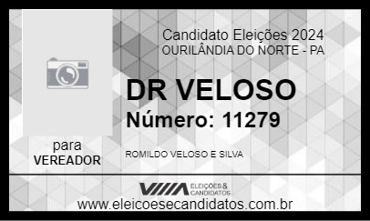 Candidato DR VELOSO 2024 - OURILÂNDIA DO NORTE - Eleições