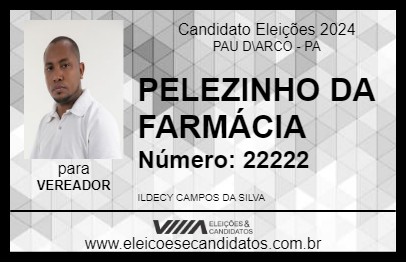 Candidato PELEZINHO DA FARMÁCIA 2024 - PAU D\ARCO - Eleições