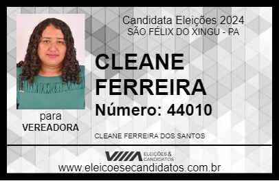 Candidato CLEANE FERREIRA 2024 - SÃO FÉLIX DO XINGU - Eleições