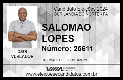 Candidato SALOMAO LOPES 2024 - OURILÂNDIA DO NORTE - Eleições