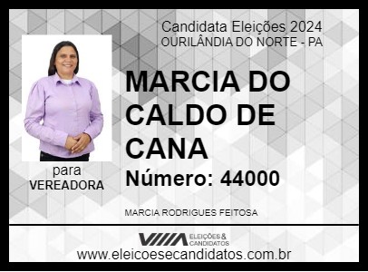 Candidato MARCIA DO CALDO DE CANA 2024 - OURILÂNDIA DO NORTE - Eleições