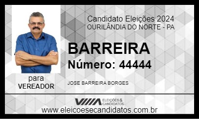 Candidato BARREIRA 2024 - OURILÂNDIA DO NORTE - Eleições