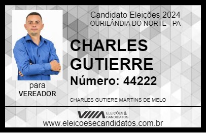 Candidato CHARLES GUTIERRE 2024 - OURILÂNDIA DO NORTE - Eleições