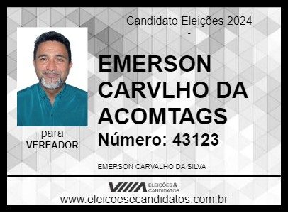 Candidato EMERSON CARVALHO DA ACOMTAGS 2024 - ORIXIMINÁ - Eleições