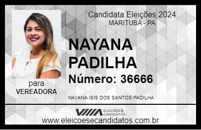 Candidato NAYANA PADILHA 2024 - MARITUBA - Eleições