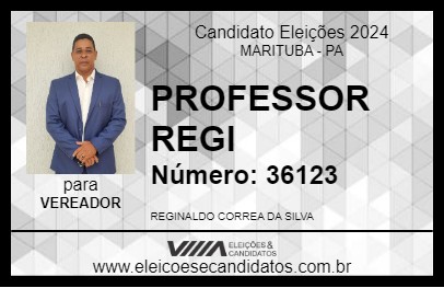 Candidato PROFESSOR REGI 2024 - MARITUBA - Eleições