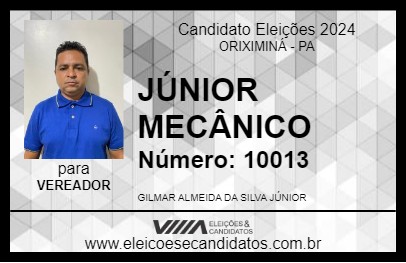 Candidato JÚNIOR MECÂNICO 2024 - ORIXIMINÁ - Eleições