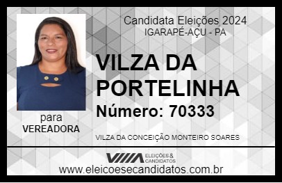 Candidato VILZA DA PORTELINHA 2024 - IGARAPÉ-AÇU - Eleições