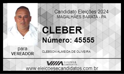 Candidato CLEBER 2024 - MAGALHÃES BARATA - Eleições