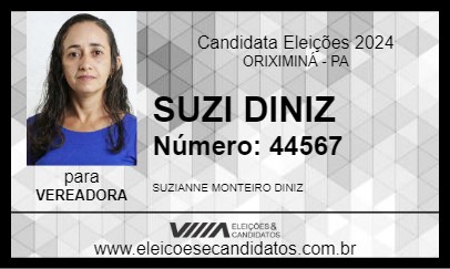 Candidato SUZI DINIZ 2024 - ORIXIMINÁ - Eleições