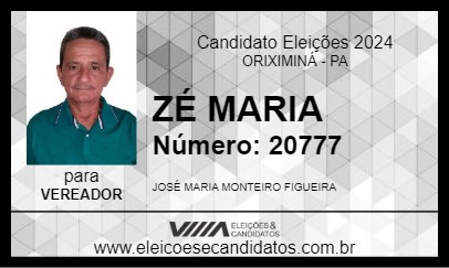 Candidato ZÉ MARIA 2024 - ORIXIMINÁ - Eleições