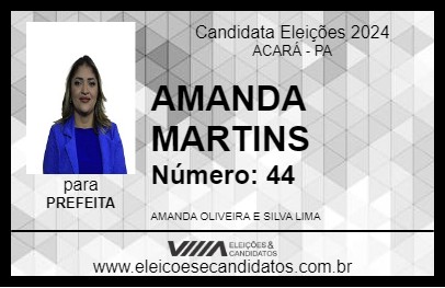 Candidato AMANDA MARTINS 2024 - ACARÁ - Eleições