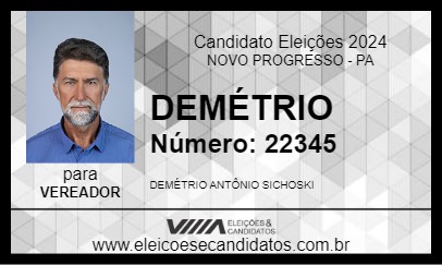 Candidato DEMÉTRIO 2024 - NOVO PROGRESSO - Eleições