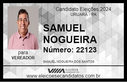 Candidato SAMUEL NOGUEIRA 2024 - URUARÁ - Eleições