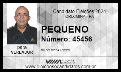 Candidato PEQUENO 2024 - ORIXIMINÁ - Eleições