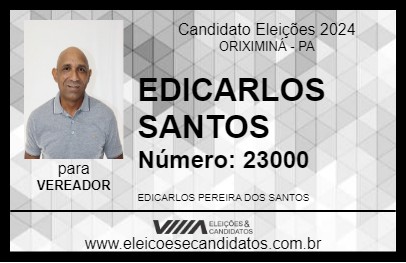 Candidato EDICARLOS SANTOS 2024 - ORIXIMINÁ - Eleições