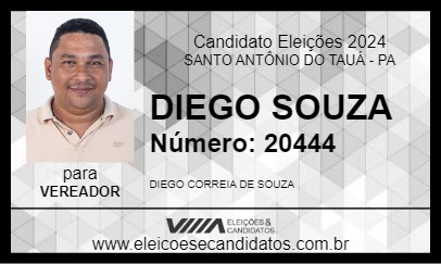 Candidato DIEGO SOUZA 2024 - SANTO ANTÔNIO DO TAUÁ - Eleições