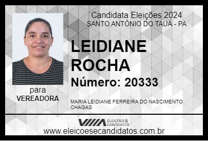 Candidato LEIDIANE ROCHA 2024 - SANTO ANTÔNIO DO TAUÁ - Eleições