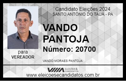 Candidato VANDO PANTOJA 2024 - SANTO ANTÔNIO DO TAUÁ - Eleições