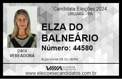 Candidato ELZA DO BALNEÁRIO 2024 - URUARÁ - Eleições